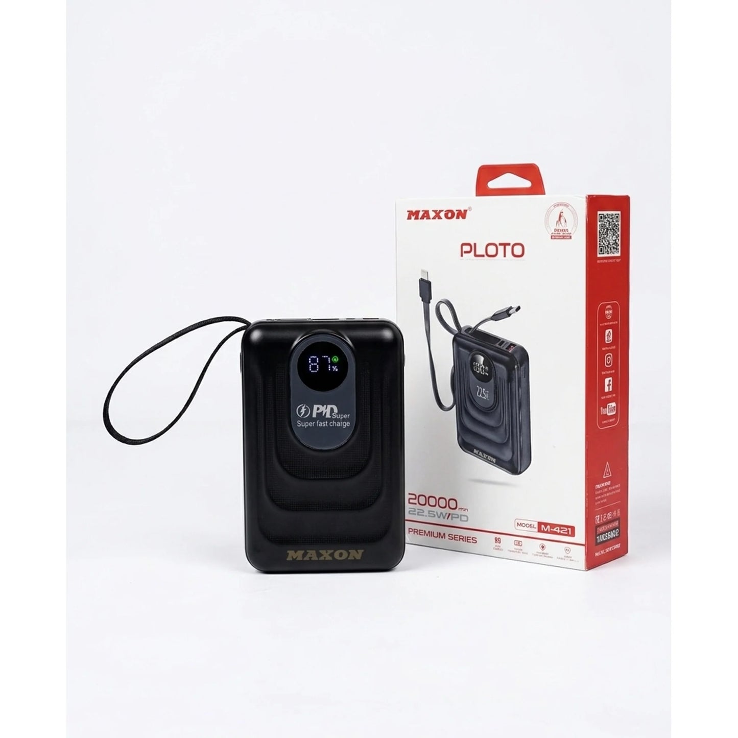 MAXON M-421 PLOTO Power Bank | 22.5W | 20000mAh